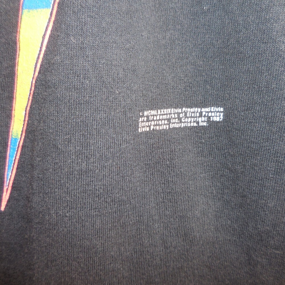 Vintage 1987 Elvis Presley TCB Lightning Bolt T-Shirt Screen Stars Best Large - Picture 2 of 5